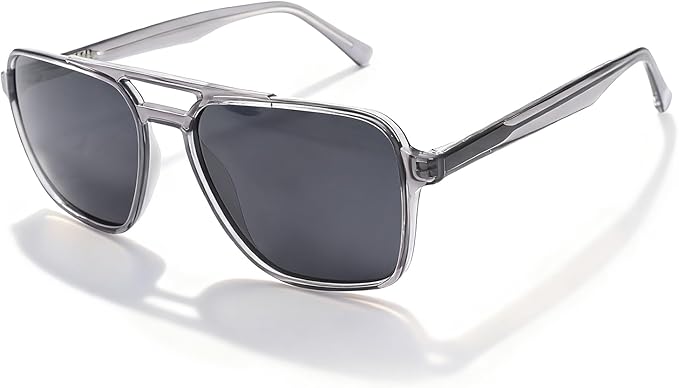 Polarized Retro Aviator Sunglasses Men Women, 70s Fashion Sun Glasse With UV400 Classic Acetate Frame