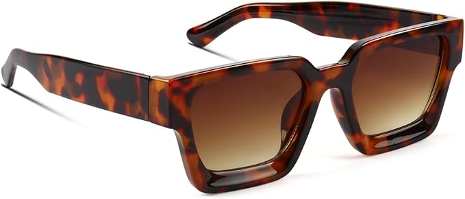 Trendy Square Sunglasses for Men Women Fashion Thick Rectangle Sun Glasses UV Protection Shades Designer Style