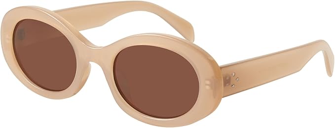 mosanana Oval Retro Trendy Sunglasses for Women 90s Style MS52371