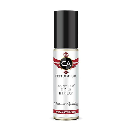 CA Perfume Impression of Style In Play for Men Fragrance Oil Woody Floral Musk Scent Long Lasting Cologne for Men Travel Size TSA Ready Mini Parfum Body Oil Roll-on 0.33 Fl Oz 10ml