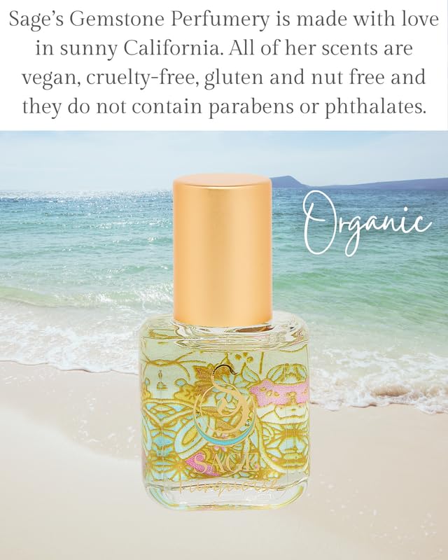 The Sage Lifestyle Turquoise Roll On, Oil, Extract, Grapefruit, Sandalwood, White Musk, Perfume for Women, Long Lasting, Clean Fragrance, Artisan, Parfum, 1/4 oz, Travel Size, Mini Perfume for Women