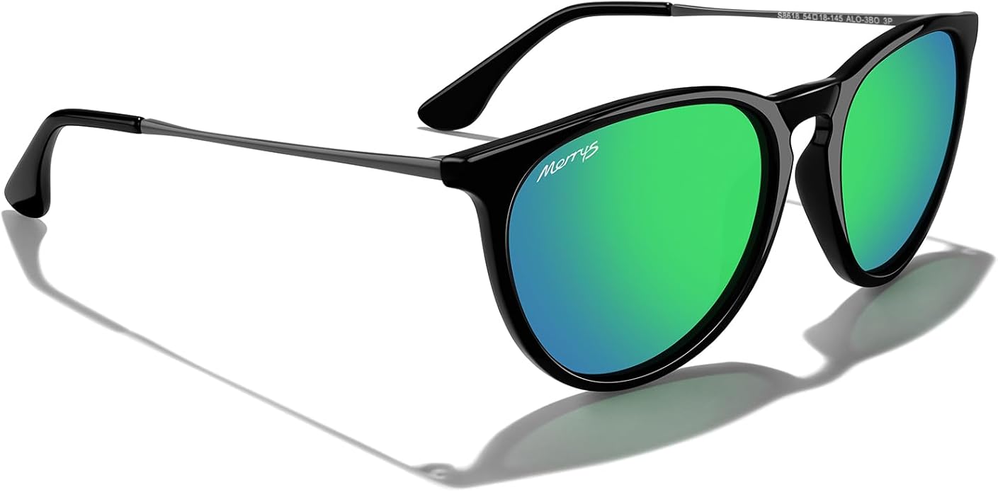 MERRY'S Vintage Polarized Sunglasses for Women Men Retro Round Mirrored Lens Sun glasses UV400