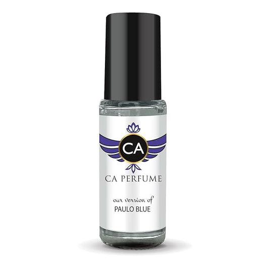 CA Perfume Impression of Paulo Blue for Men Perfume Oil Aromatic Fougere Scent Long Lasting Cologne for Men Travel Size Mini Perfume Sample TSA Ready Body Oil Roll-on 0.14 Fl Oz 4ml