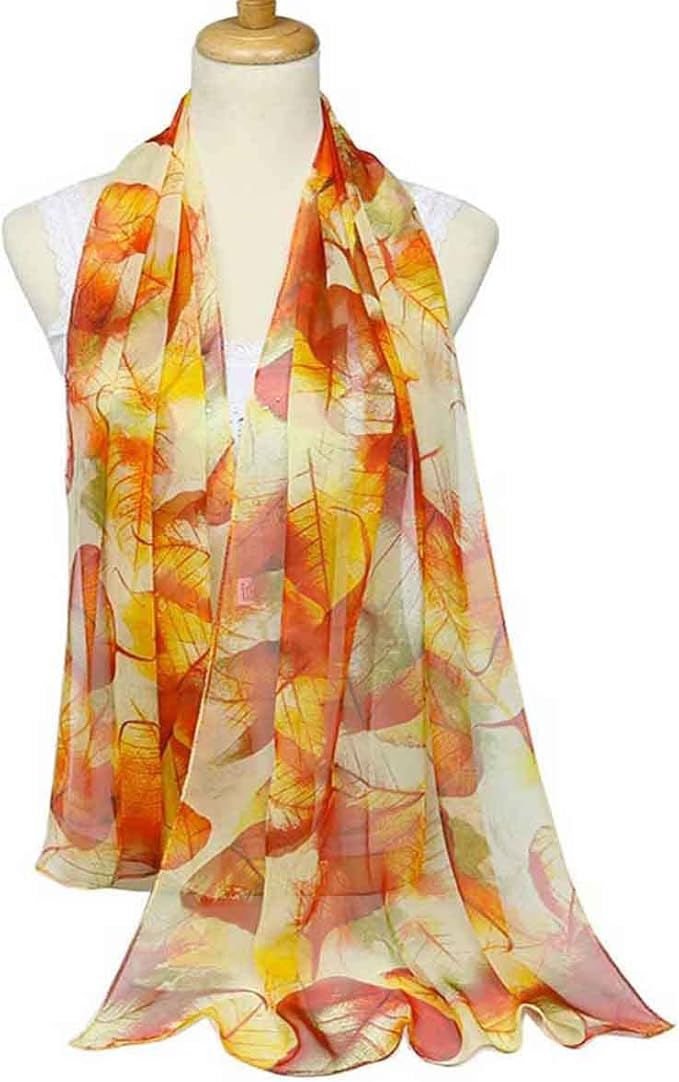 Pokeedioty Scarfs for Women Lightweight Scarves Elegant Floral Pattern Sheer Scarfs Shawls Wraps