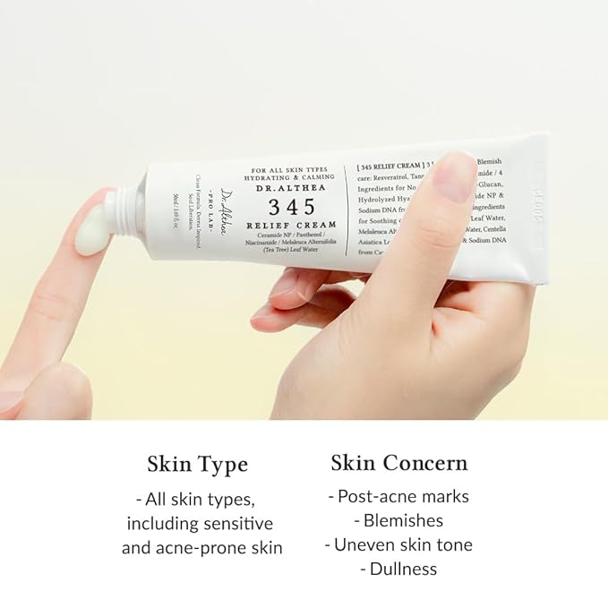 Dr.Althea 345 Relief Cream | Moisturizer for Soothing Recovery and Blemish Care with PDRN & Niacinamide | Korean Vegan Skin Care for All Skin Types, 1.69 Fl Oz (Ver.2 - Pack of 2)