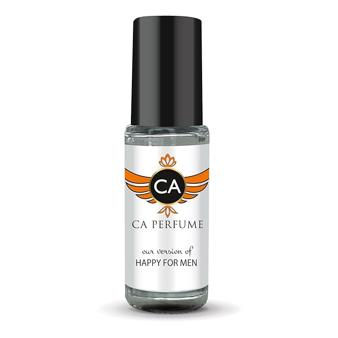 CA Perfume Impression of Happy For Men Perfume Oil Citrus Aromatic Scent Long Lasting Cologne for Men Travel Size Mini Perfume Sample TSA Ready Body Oil Roll-on 0.14 Fl Oz 4ml