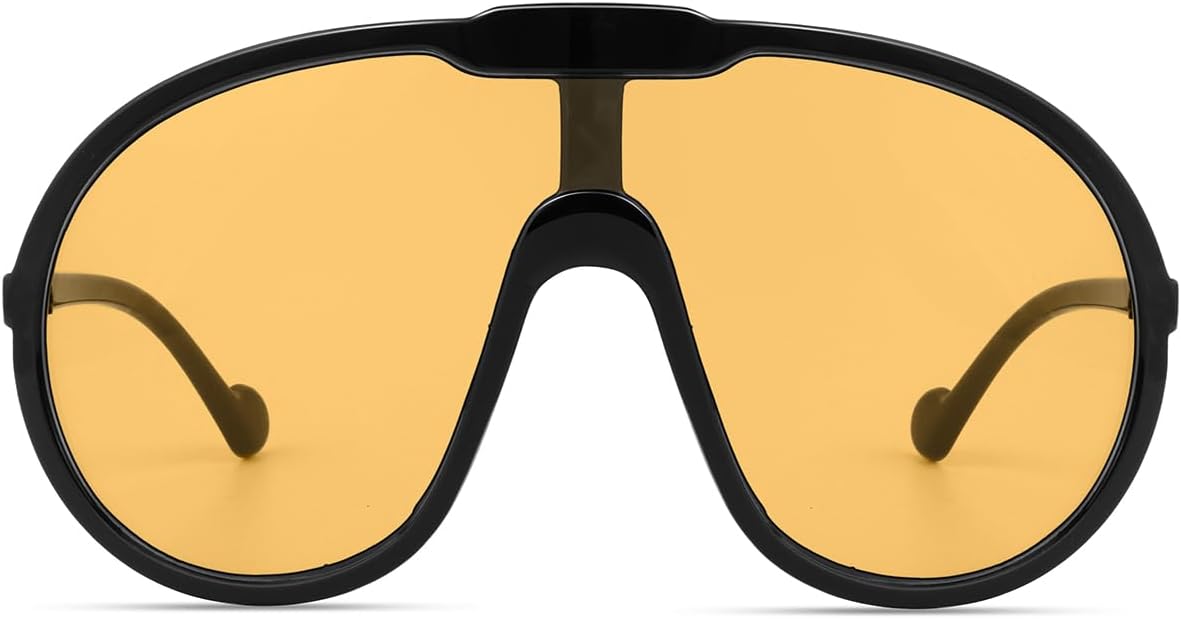 Trendy Oversized Sunglasses for Women Men Fashion Shield Aviator Sun Glasses UV400 Protection Goggles