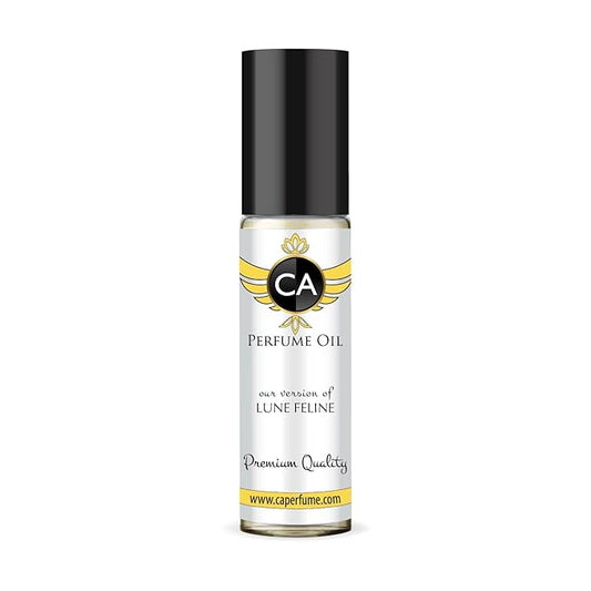 CA Perfume Impression of Lune Feline Unisex Fragrance Oil Amber Vanilla Scent Long Lasting Perfumes for Women & Men Travel Size TSA Ready Mini Parfum Body Oil Roll-on 0.33 Fl Oz 10ml