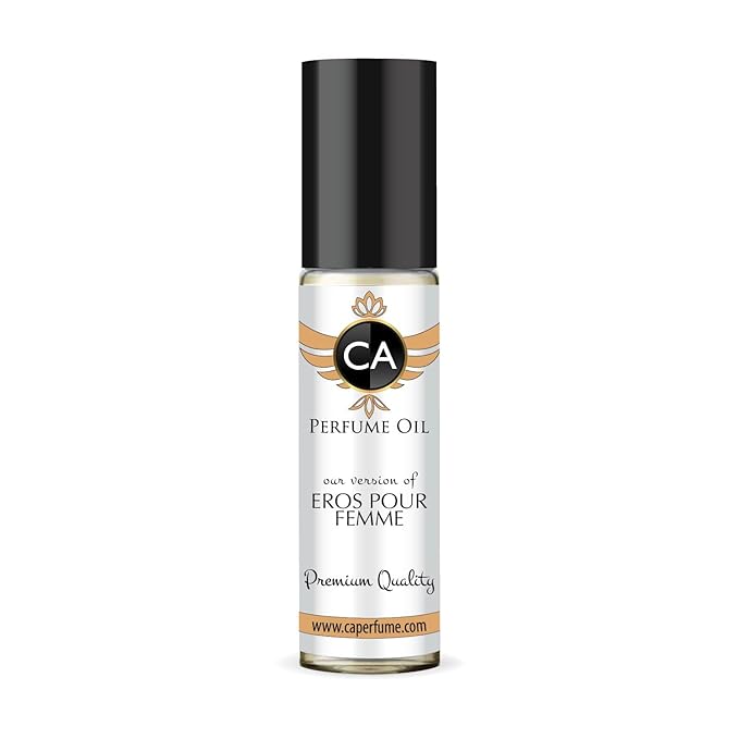 CA Perfume Impression of Eros Pour Femme Eau De Parfum Floral Woody Musk Scent Long Lasting Perfumes for Women Travel Size TSA Ready for Day and Night Wear 0.33 Fl Oz 10ml