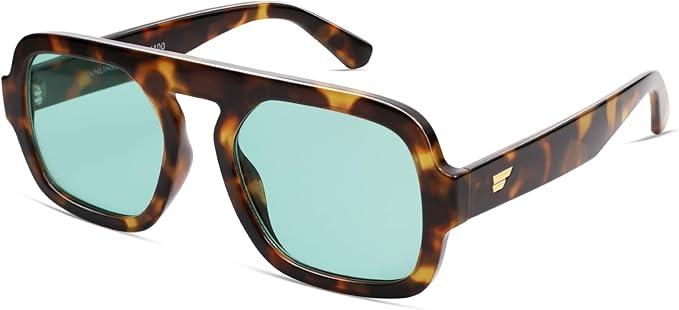 VANLINKER Oversized Retro Square Aviator Sunglasses for Women Men 70s Vintage Style Trendy Big Flat Top Sun Glasses VL9826