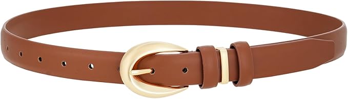 Womens Belts for Jeans Pants Leather Belt Dresses Fashion Gold Buckle Ladies Belt