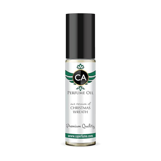 CA Perfume Originals Christmas Wreath Unisex Fragrance Oil Gourmand Scent Long Lasting Perfumes for Women & Men Travel Size TSA Ready Mini Parfum Body Oil Roll-on 0.33 Fl Oz 10ml