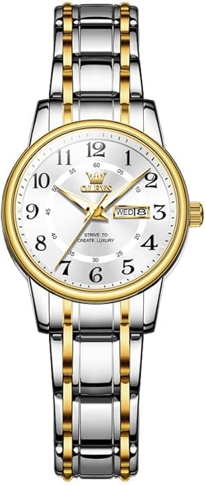 OLEVS Stainless Steel Women's Watch Dress Watches for Women with Date Fashion Ladies Business Waterproof Analog Quartz Small Wrist Watch Reloj Mujer