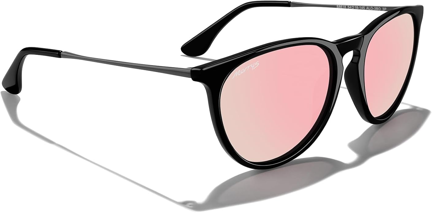 MERRY'S Vintage Polarized Sunglasses for Women Men Retro Round Mirrored Lens Sun glasses UV400