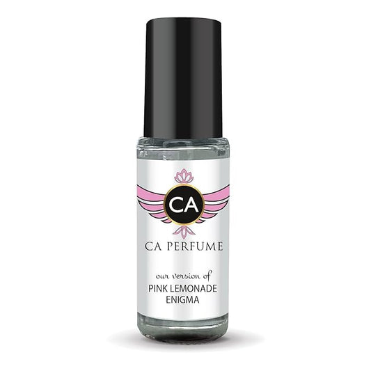 CA Perfume Originals Pink Lemonade Enigma Unisex Fragrance Oil Citrus Scent Long Lasting Perfumes for Women & Men Travel Size TSA Ready Mini Parfum Body Oil Roll-on 0.14 Fl Oz 4ml