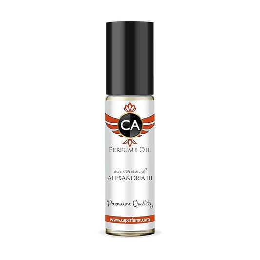 CA Perfume Impression of Alexandria III Unisex Fragrance Oil Amber Floral Scent Long Lasting Perfumes for Women & Men Travel Size TSA Ready Mini Parfum Body Oil Roll-on 0.33 Fl Oz 10ml