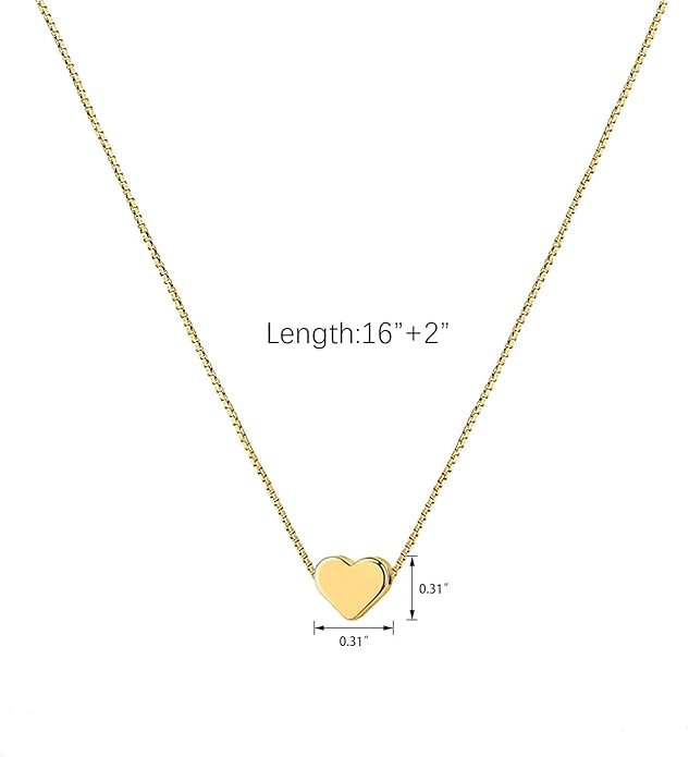 Cute Heart Necklace for Women Gold/Silver Plated Heart Pendant Choker Necklaces Tendy Love Heart Chain Necklace Dainty Gold/Silver Necklace Jewelry Gifts for Women