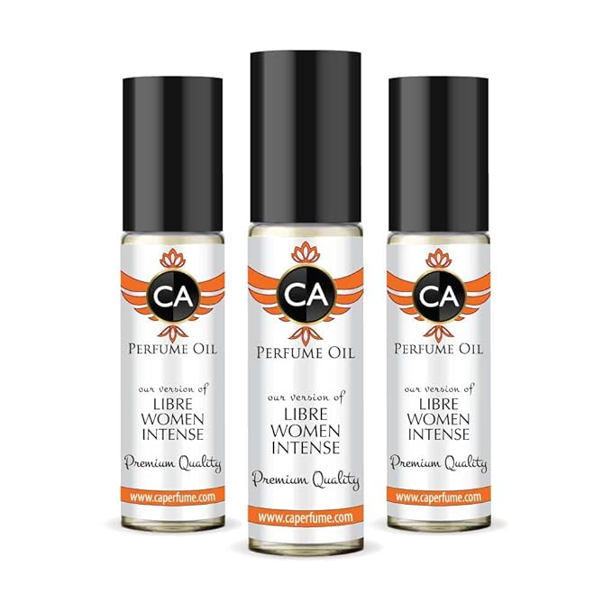 CA Perfume Impression of Libre Women Intense Eau De Parfum Amber Fougere Scent Long Lasting Perfumes for Women Travel Size TSA Ready for Day and Night Wear 0.33 Fl Oz 10ml (Pack of 3)