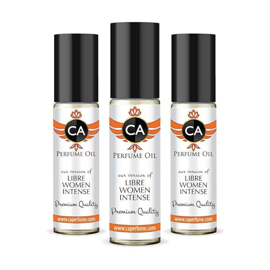 CA Perfume Impression of Libre Women Intense Eau De Parfum Amber Fougere Scent Long Lasting Perfumes for Women Travel Size TSA Ready for Day and Night Wear 0.33 Fl Oz 10ml (Pack of 3)