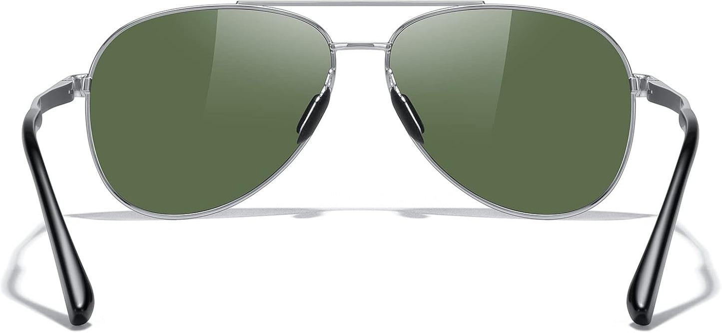 MERRY'S Aviator Sunglasses for Men Women - Polarized Driving Sun glasses Mirrored Lens UV 400 Protection 58 MM