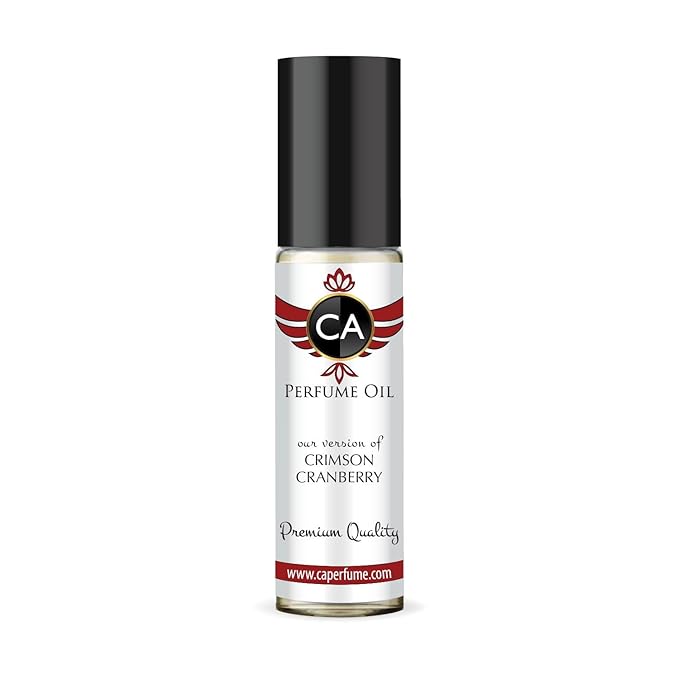 CA Perfume Originals Crimson Cranberry Unisex Fragrance Oil Floral Fruity Scent Long Lasting Perfumes for Women & Men Travel Size TSA Ready Mini Parfum Body Oil Roll-on 0.33 Fl Oz 10ml