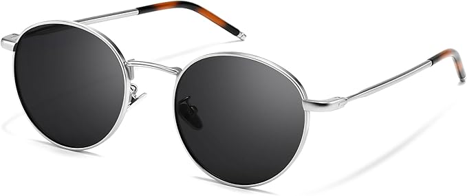 SUNGAIT Ponderable Metal Round Sunglasses for Men Women Classic Vintage Polarized Circle Sun Glasses