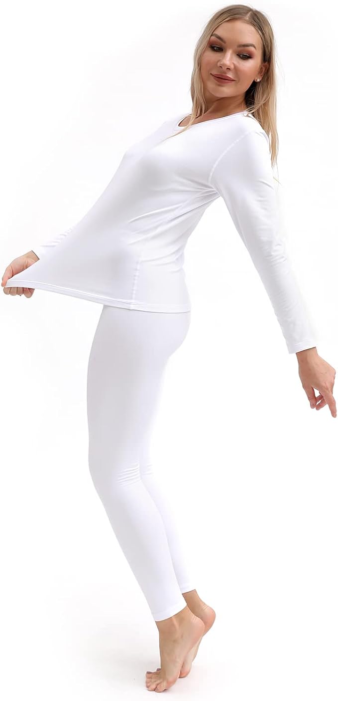 PISIQI Thermal Underwear Women Ultra-Soft Long Johns Set Base Layer Skiing Winter Warm Top & Bottom