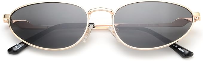 Retro Oval Sunglasses Womens Mens Trendy 2025, Fashion Y2K Narrow Oval Cat Eye Sun Glasses UV400 Protection VF2251
