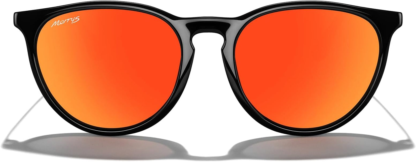 MERRY'S Vintage Polarized Sunglasses for Women Men Retro Round Mirrored Lens Sun glasses UV400