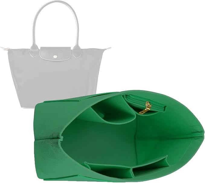 Lckaey Purse Organizer Insert for Longchamp Le Pliage Neo(Large) Handbags Insert Organizer 1012green-L