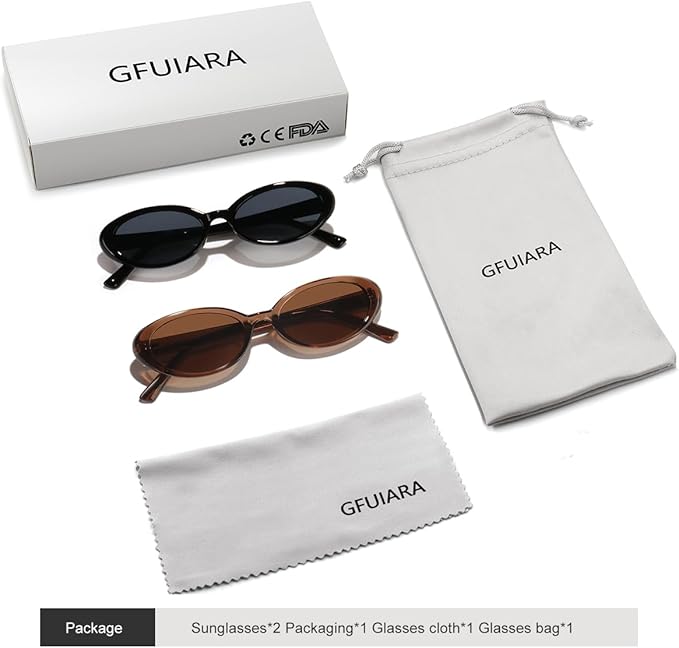 Oval Sunglasses for Women Men Fashion Small 90s Style Sun Glasses UV400