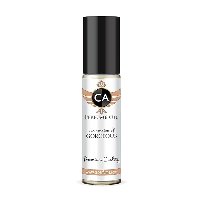 CA Perfume Impression of Gorgeous for Women Fragrance Oil Floral Woody Musk Scent Long Lasting Perfumes for Women Travel Size TSA Ready Mini Parfum Body Oil Roll-on 0.33 Fl Oz 10ml