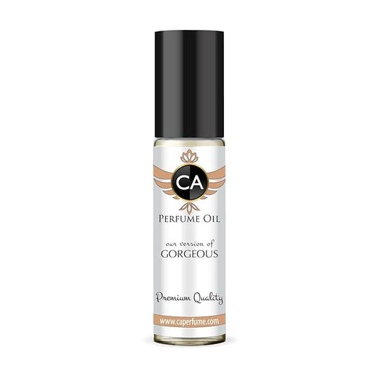 CA Perfume Impression of Gorgeous for Women Fragrance Oil Floral Woody Musk Scent Long Lasting Perfumes for Women Travel Size TSA Ready Mini Parfum Body Oil Roll-on 0.33 Fl Oz 10ml