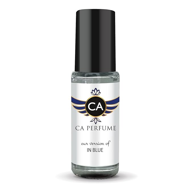 CA Perfume Impression of In Blue for Men Perfume Oil Woody Spicy Scent Long Lasting Cologne for Men Travel Size Mini Perfume Sample TSA Ready Body Oil Roll-on 0.14 Fl Oz 4ml