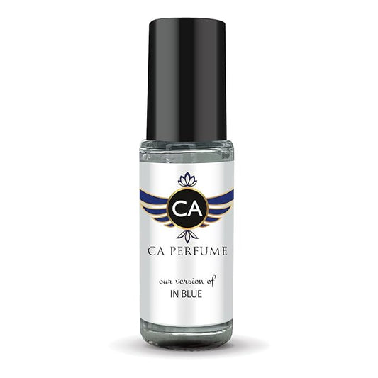 CA Perfume Impression of In Blue for Men Perfume Oil Woody Spicy Scent Long Lasting Cologne for Men Travel Size Mini Perfume Sample TSA Ready Body Oil Roll-on 0.14 Fl Oz 4ml