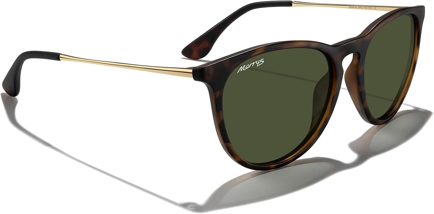 MERRY'S Vintage Polarized Sunglasses for Women Men Retro Round Mirrored Lens Sun glasses UV400