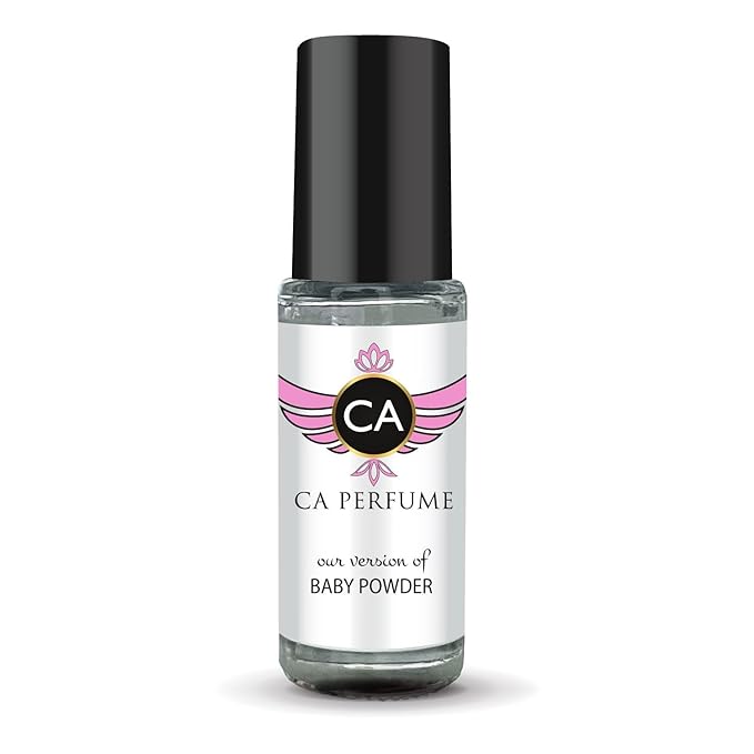 CA Perfume Originals Baby Powder Unisex Fragrance Oil Aromatic Fougere Scent Long Lasting Perfumes for Women & Men Travel Size TSA Ready Mini Parfum Body Oil Roll-on 0.14 Fl Oz 4ml