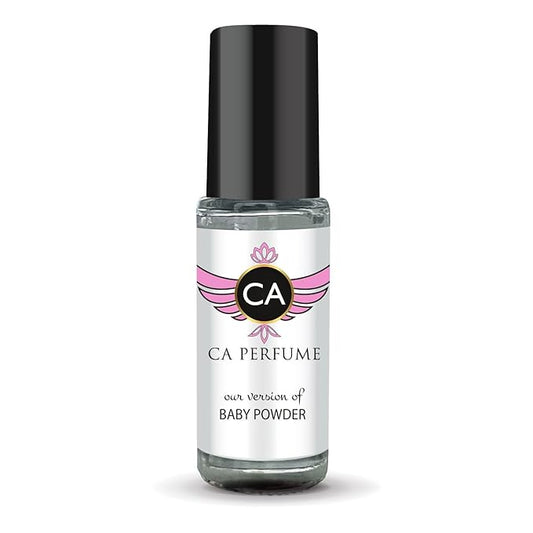 CA Perfume Originals Baby Powder Unisex Fragrance Oil Aromatic Fougere Scent Long Lasting Perfumes for Women & Men Travel Size TSA Ready Mini Parfum Body Oil Roll-on 0.14 Fl Oz 4ml