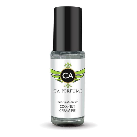 CA Perfume Originals Coconut Cream Pie Unisex Fragrance Oil Gourmand Scent Long Lasting Perfumes for Women & Men Travel Size TSA Ready Mini Parfum Body Oil Roll-on 0.14 Fl Oz 4ml