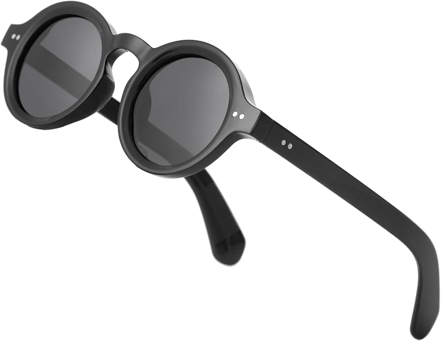 Trendy Round Polarized Sunglasses for Men Women Chunky Hippie Costume Sun Glasses 90s Circle Retro Style