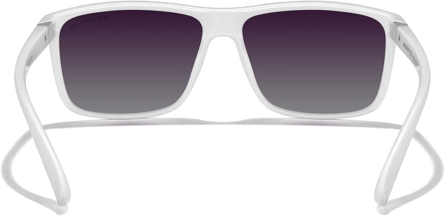 MERRY'S Rectangular Polarized Sports Sunglasses for Men Women Cycling Driving Fishing UV400 Protection S8225