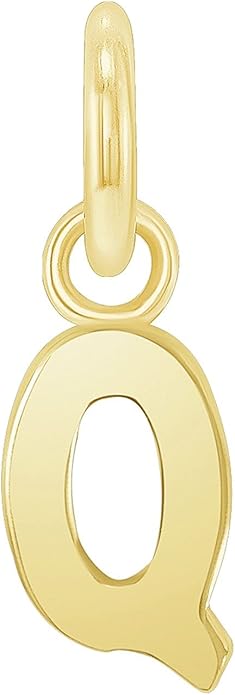 Takar Dainty 10K Gold Mini Initial Letter Pendant, A-Z Bold Gold Letter Charm For Women And Men, Personalized Pendant Charms, Christmas Gift for Women and Men Made In USA