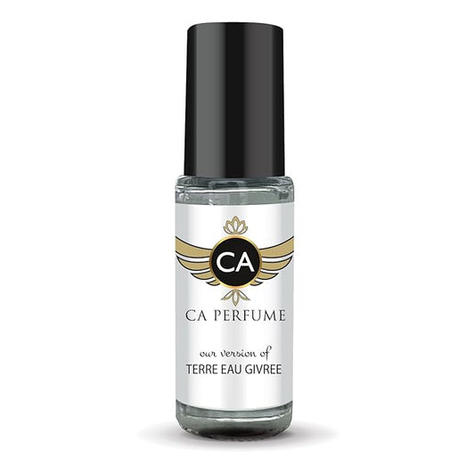 CA Perfume Impression of Terre Eau Givree for Men Perfume Oil Citrus Aromatic Scent Long Lasting Cologne for Men Travel Size Mini Perfume Sample TSA Ready Body Oil Roll-on 0.14 Fl Oz 4ml