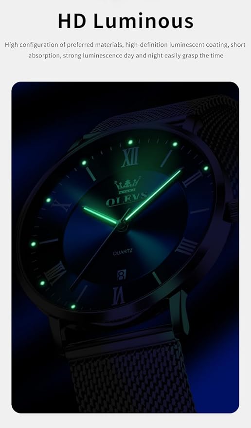 OLEVS Mens Gold Watches Analog Quartz Business Dress Watch Day Date Stainless Steel Classic Luxury Luminous Waterproof Casual Male Wrist Watches