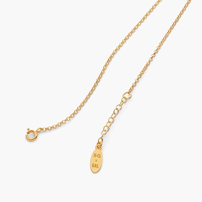 OAK & LUNA - Zodiac Sing Necklace – Moissanite Star Sign Pendant on 18" Rolo Chain – Available in 18K Gold Vermeil or Sterling Silver