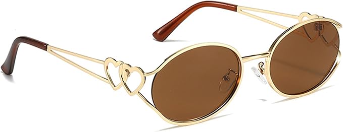 bullabulling Y2k Sunglasses For Women Men Round Vintage glasses Fashion Heart Metal Sunglass Round Retro Eyewear