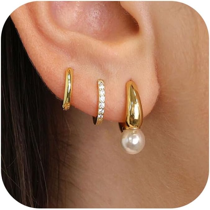 CHESKY Christmas Gifts Pearl Earrings for Women, Dainty 14K Gold Plated/Silver Plated Drop Quality Handpicked AAA+ Freshwater Cultured Round Pearls Dangle Earrings Wedding Jewelry for Women Gifts