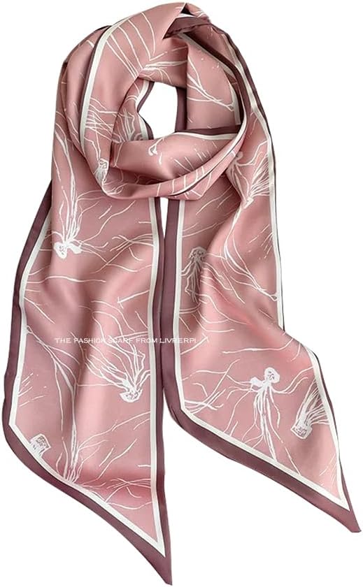 Livrerpi Silk Feeling Head Scarf Fashion Satin Hair Scarf Square Long Scarves for Women Gifts