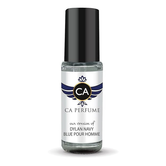 CA Perfume Impression of Dylan Navy Blue Pour Homme for Men Perfume Oil Aromatic Fougere Scent Long Lasting Cologne for Men Travel Size Mini Perfume Sample TSA Ready Body Oil Roll-on 0.14 Fl Oz 4ml