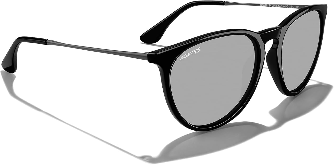 MERRY'S Vintage Polarized Sunglasses for Women Men Retro Round Mirrored Lens Sun glasses UV400
